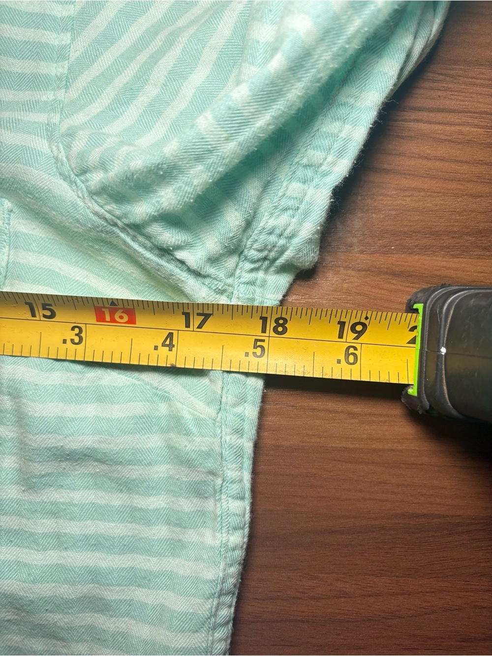 Columbia Women's Mint Green Striped Button-Down Shirt | Roll-Tab Sleeves - Picture 11 of 13